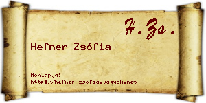 Hefner Zsófia névjegykártya